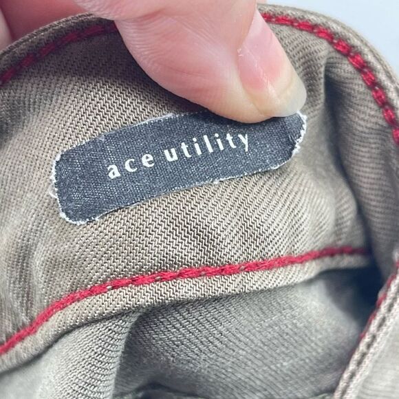 Sanctuary Womens Ace Utility Jeans Skinny Pocket Casual Olive Green Size 32 - Picture 5 of 9